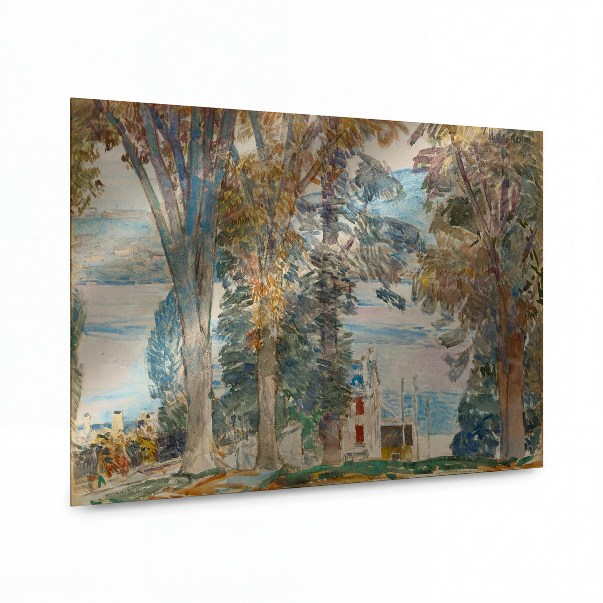 Obraz Frederick Childe Hassam — Newburgh, New York, 1914 — kovový obraz na hliníkovém panelu — kovový obraz na hliníkovém panelu