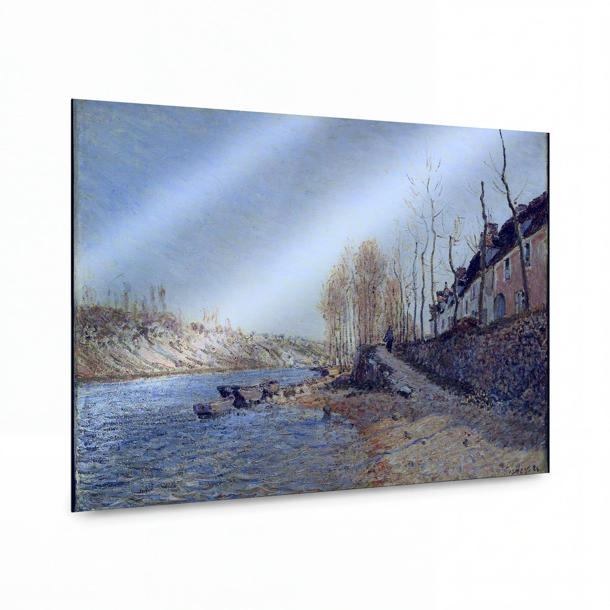 Obraz Alfred Sisley — La Croix-Blanche at Saint-Mammes — lesklý kovový obraz