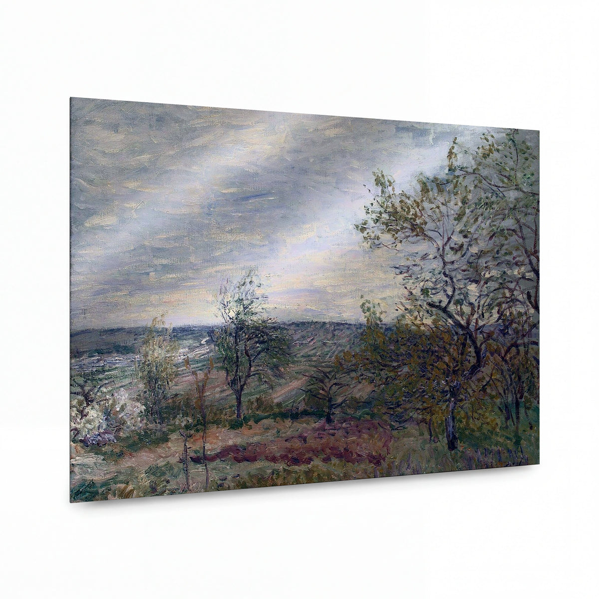 Obraz Alfred Sisley — Windy Day at Veneux — kovový obraz na hliníkovém panelu