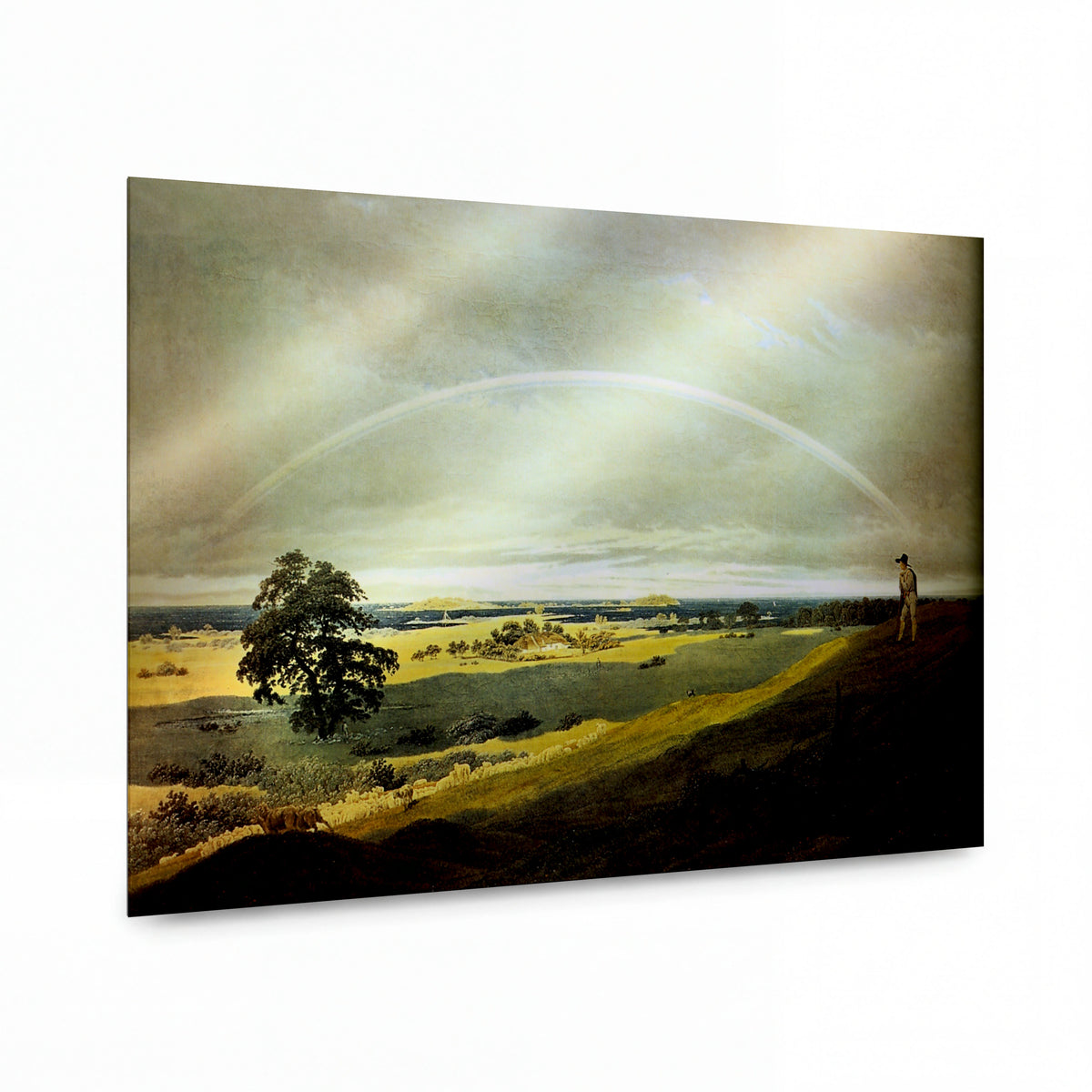 Obraz Caspar David Friedrich — Landschaft mit Regenbogen — hliníkový panel s vysokým leskem — hliníkový panel s vysokým leskem