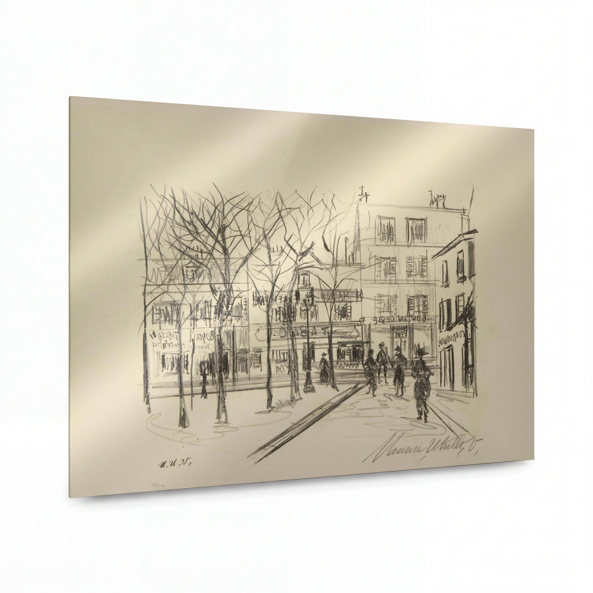 Obraz Maurice Utrillo — Tertre Square, 1924 — hliníkový panel s vysokým leskem