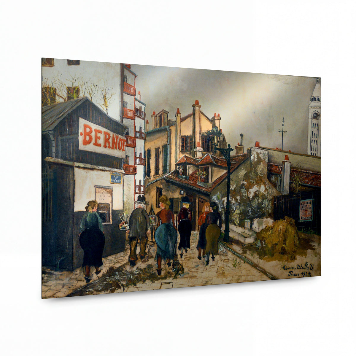 Obraz Maurice Utrillo — Warehouse Bernot, 1924 — kovová reprodukce s vysokým leskem — kovová reprodukce s vysokým leskem