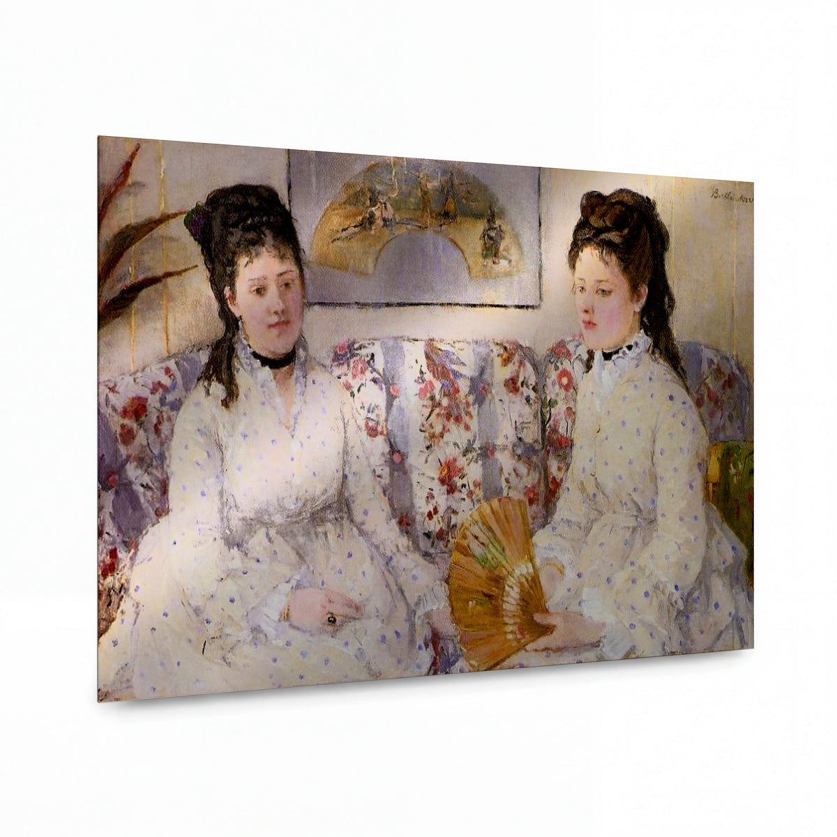 Obraz Berthe Morisot — Two Sisters on a Couch — prémiová reprodukce na kovovém panelu