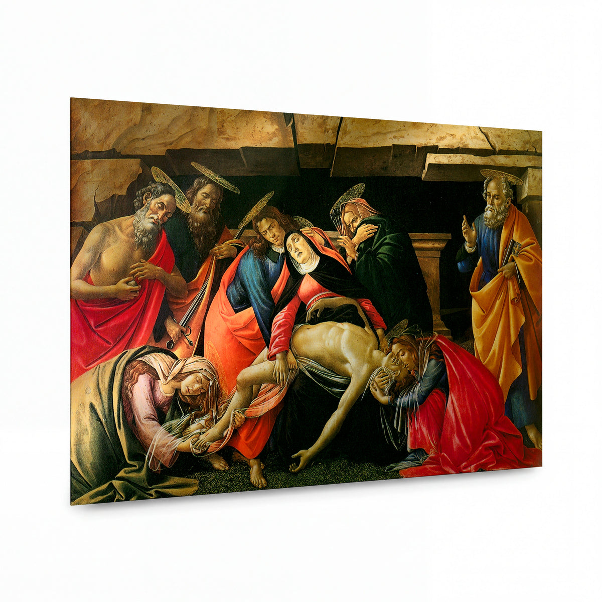 Obraz Sandro Botticelli — Oplakávání Krista — prémiová reprodukce na kovovém panelu — prémiová reprodukce na kovovém panelu