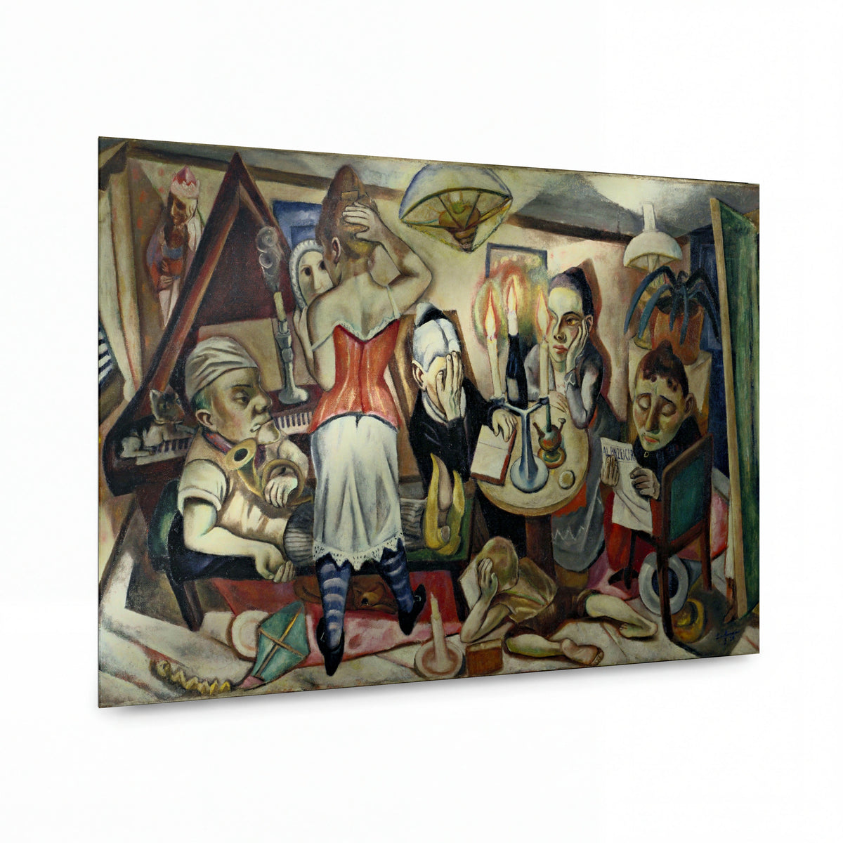 Obraz Max Beckmann — Rodinný obraz — luxusní reprodukce na kovu