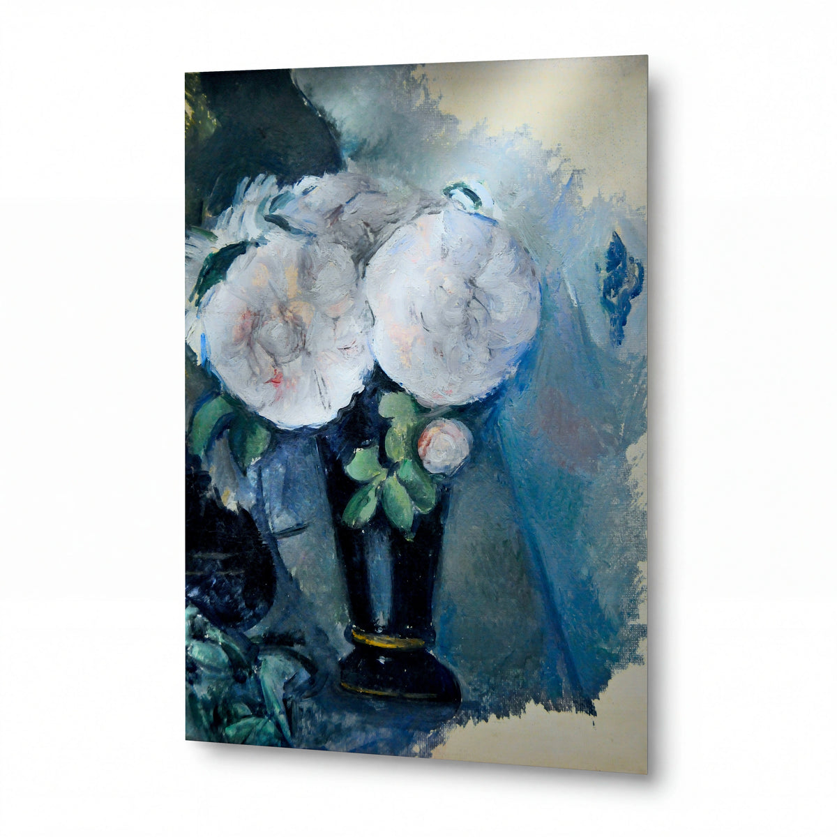 Obraz Claude Monet — Bílé pivoňky ve váze — lesklý kovový obraz — lesklý kovový obraz