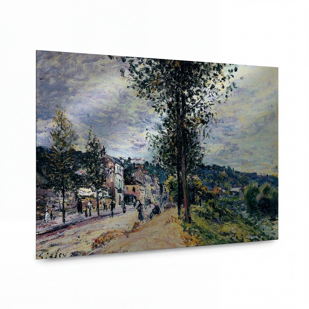 Obraz Alfred Sisley — Street Entering the Village — lesklý obraz na hliníku — lesklý obraz na hliníku