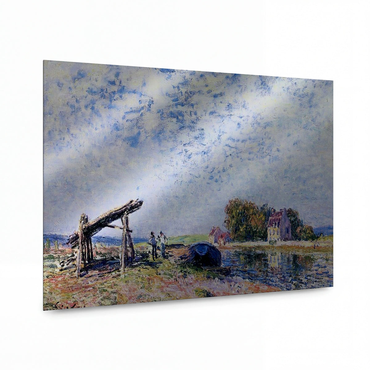 Obraz Alfred Sisley — The Channel of Loing at Saint-Mammes 02 — umělecká reprodukce na hliníku