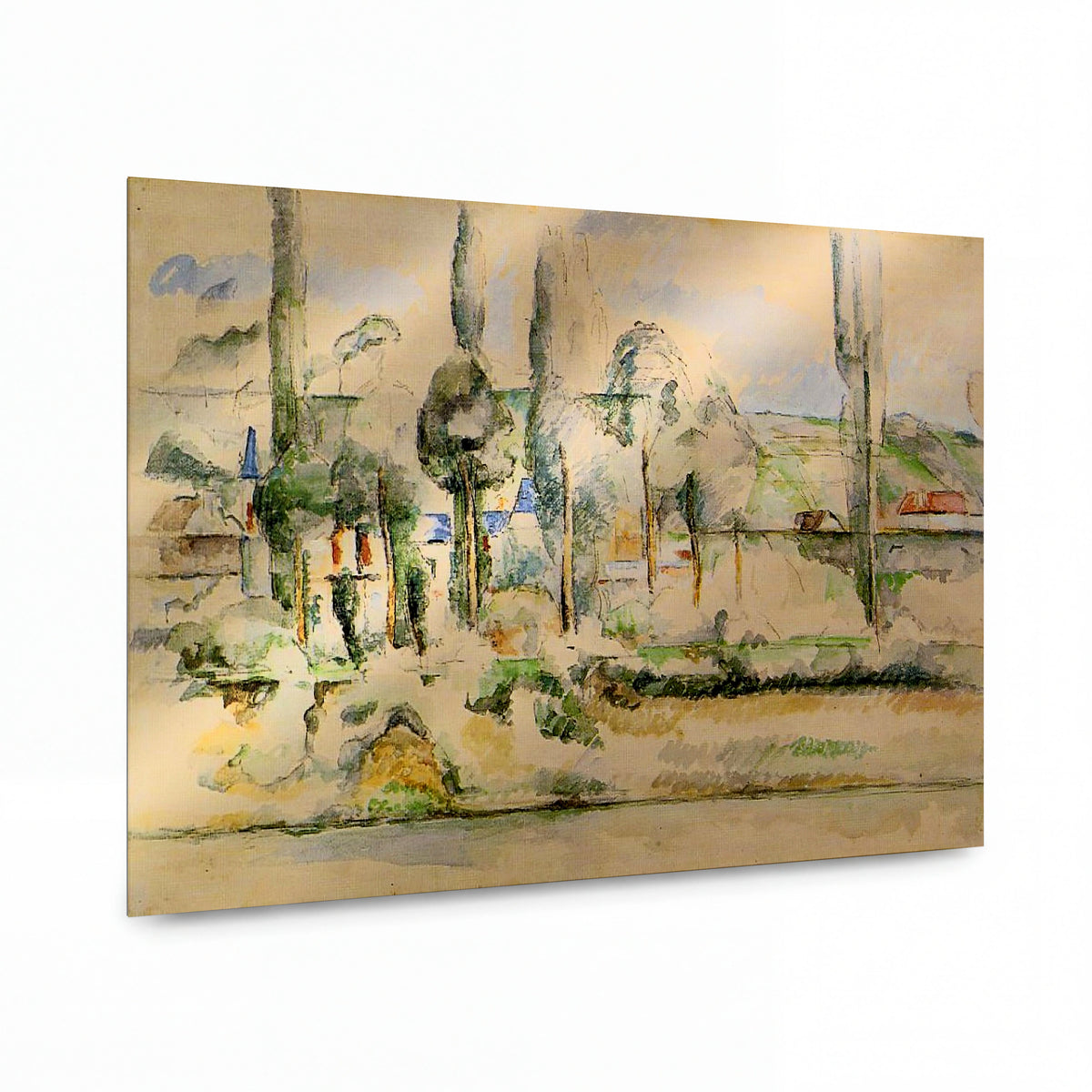 Obraz Paul Cézanne — Chateau at Medan — hliníkový panel s vysokým leskem — hliníkový panel s vysokým leskem