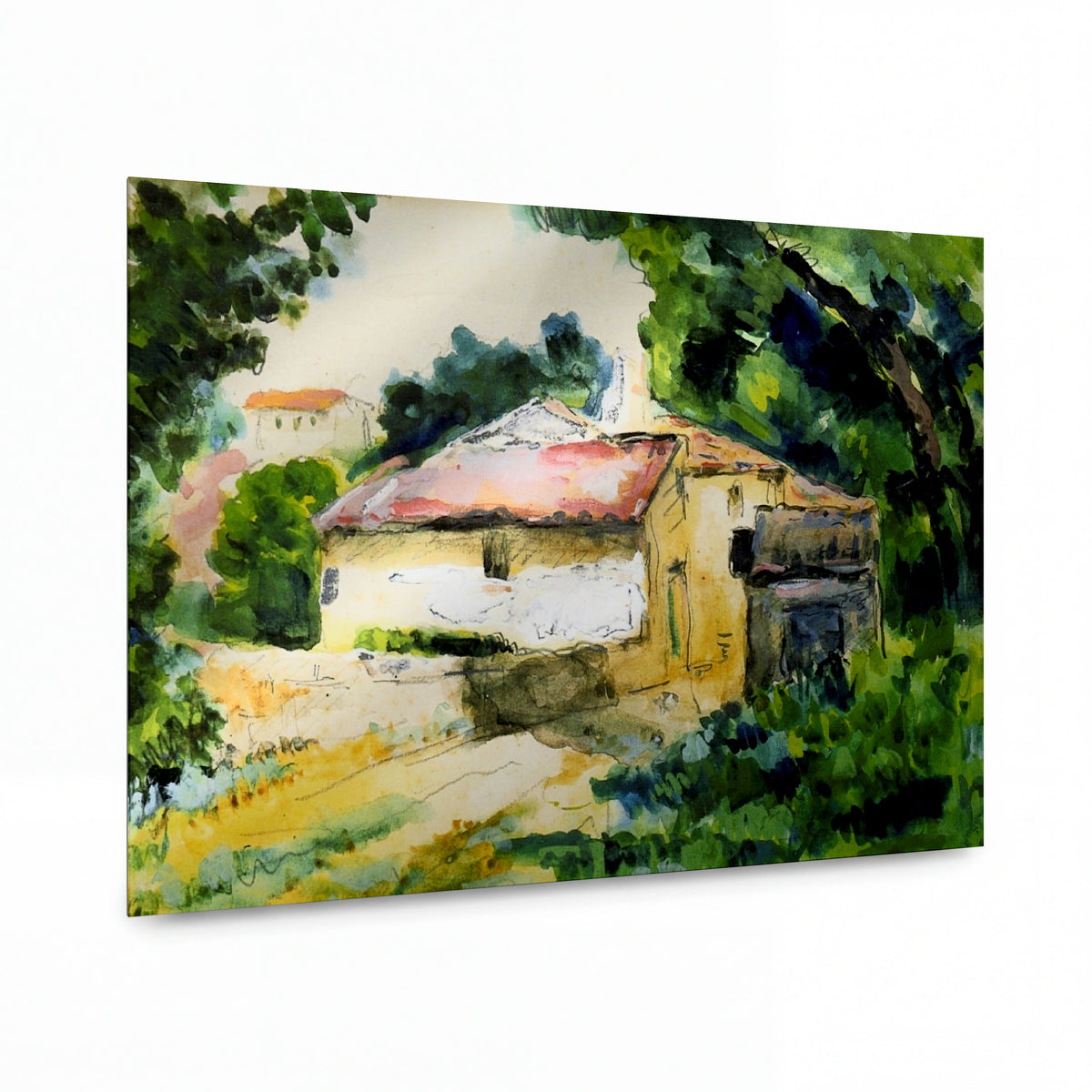 Obraz Paul Cézanne — House in Provence — kovový obraz s vysokým leskem
