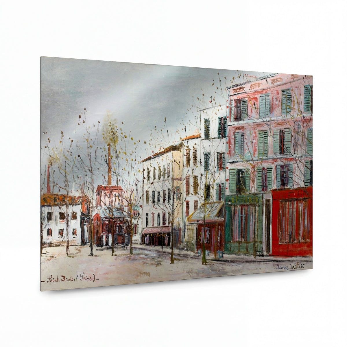 Obraz Maurice Utrillo — Saint-Denis — kovový obraz na hliníkovém panelu — kovový obraz na hliníkovém panelu