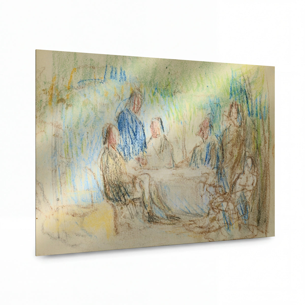 Obraz Paul Cézanne — Around the Table — hliníkový panel s vysokým leskem — hliníkový panel s vysokým leskem