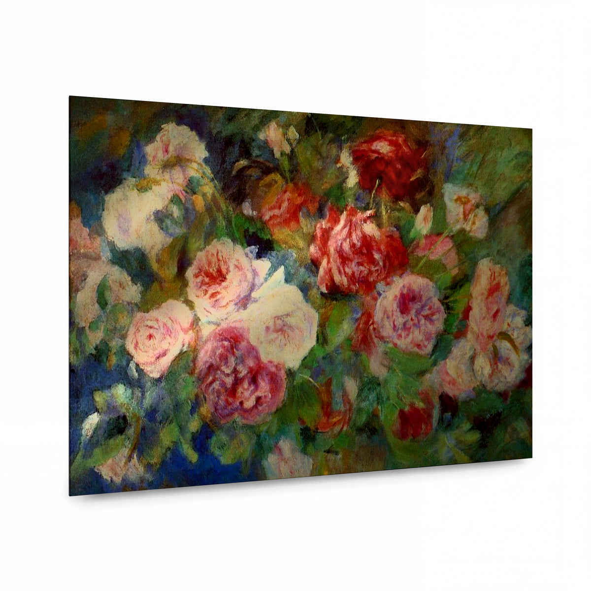 Obraz Pierre-Auguste Renoir — Roses — kovový obraz na hliníkovém panelu — kovový obraz na hliníkovém panelu
