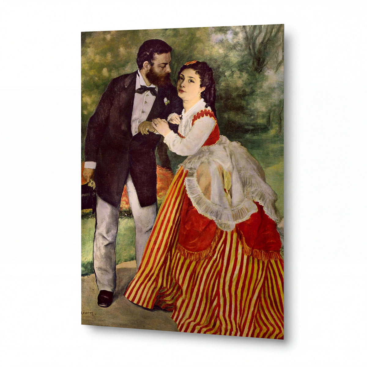 Obraz Pierre-Auguste Renoir — Alfred Sisley s manželkou — reprodukce na lesklém hliníkovém panelu — reprodukce na lesklém hliníkovém panelu