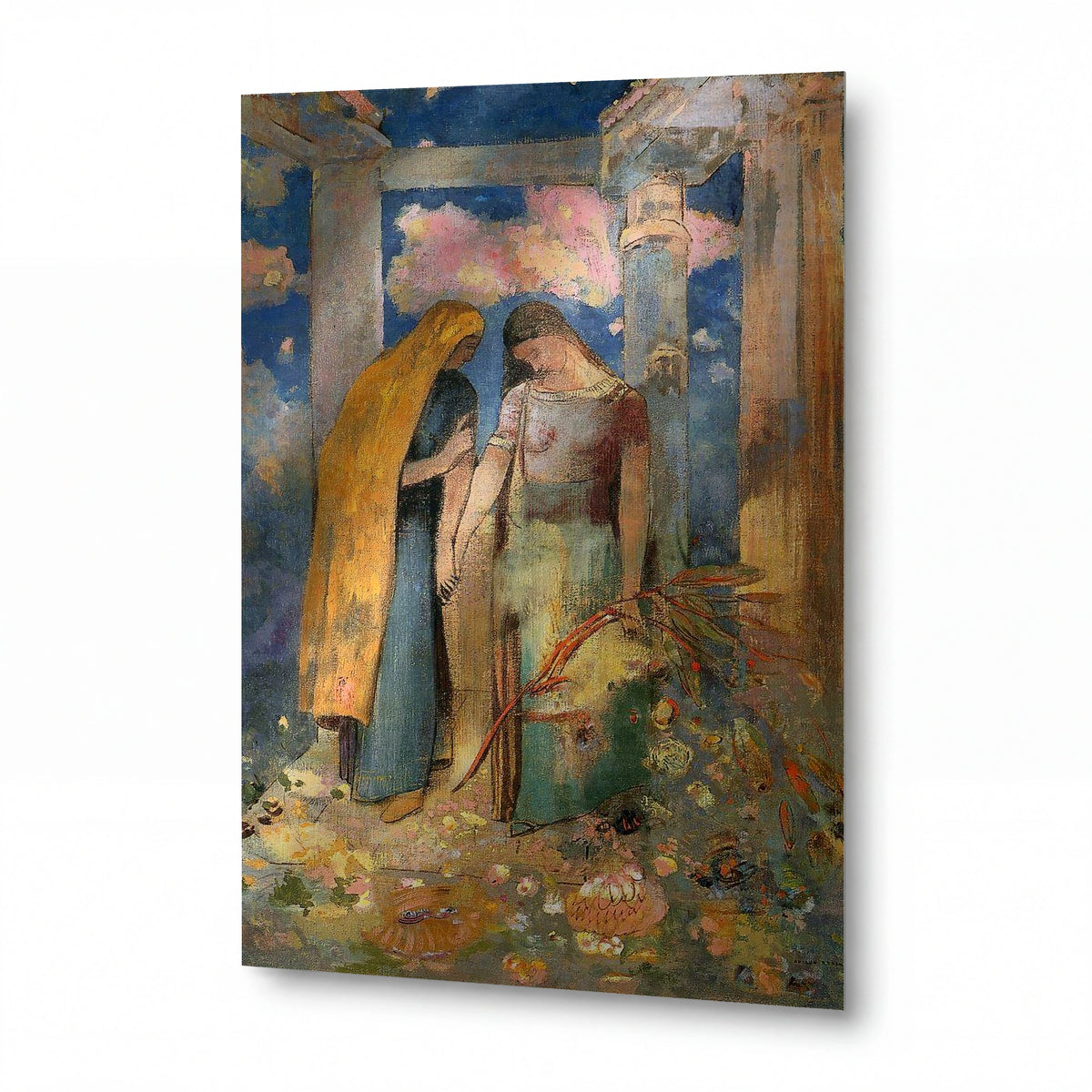 Obraz Odilon Redon — Mystical Conversation — reprodukce na lesklém hliníkovém panelu — reprodukce na lesklém hliníkovém panelu