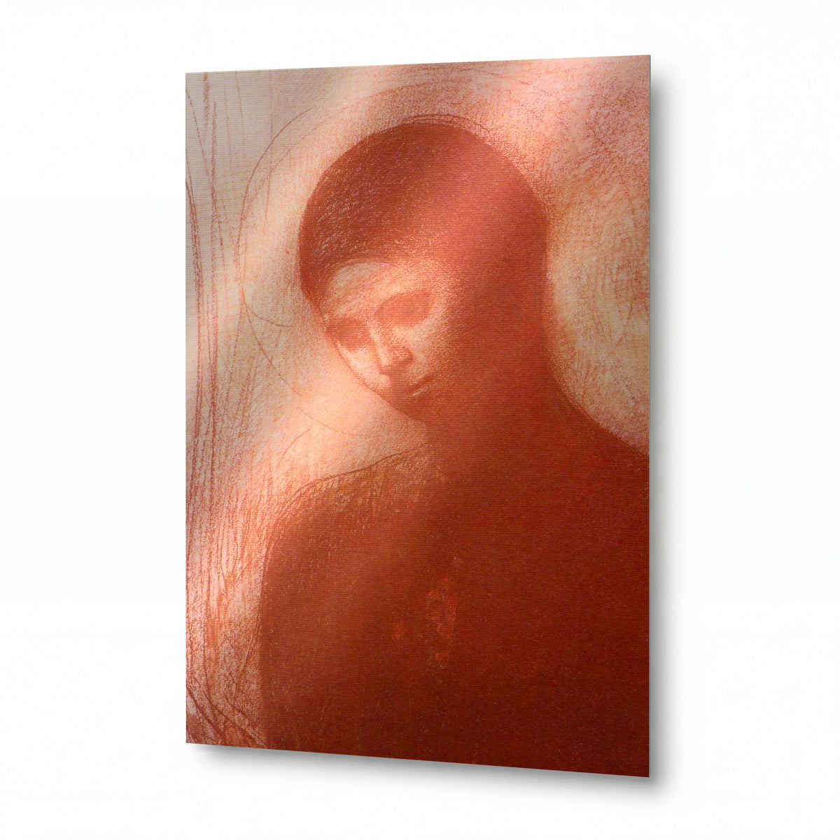 Obraz Odilon Redon — Young Woman — kovový obraz s vysokým leskem — kovový obraz s vysokým leskem