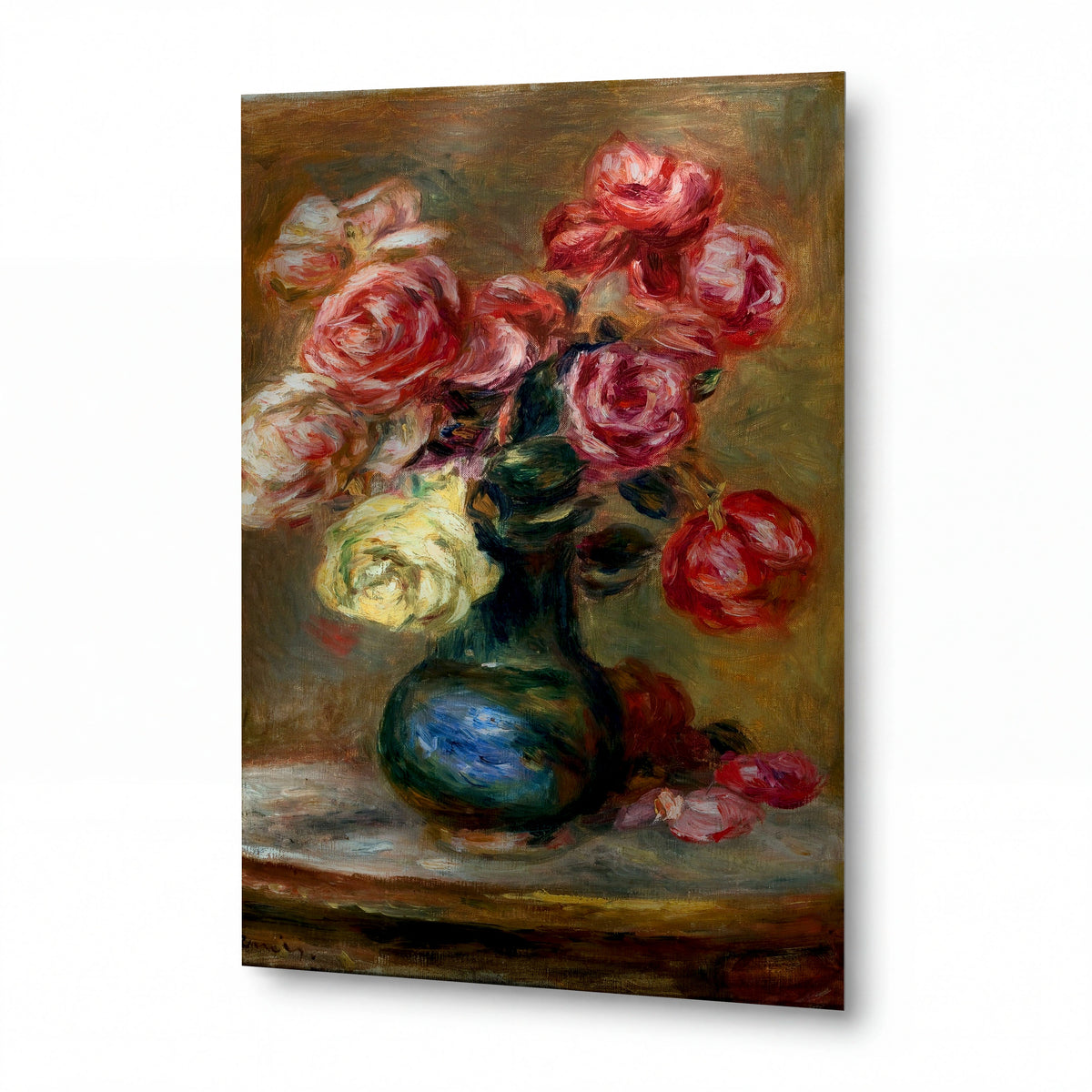 Obraz Pierre-Auguste Renoir — Bouquet of Roses — kovová reprodukce s vysokým leskem — kovová reprodukce s vysokým leskem