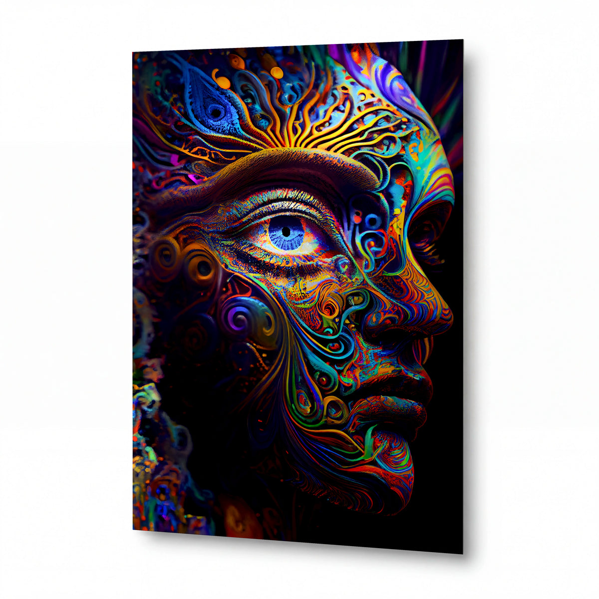 Obraz Zrak v psychedelických vlnách — kovový obraz na hliníkovém panelu s vysokým leskem