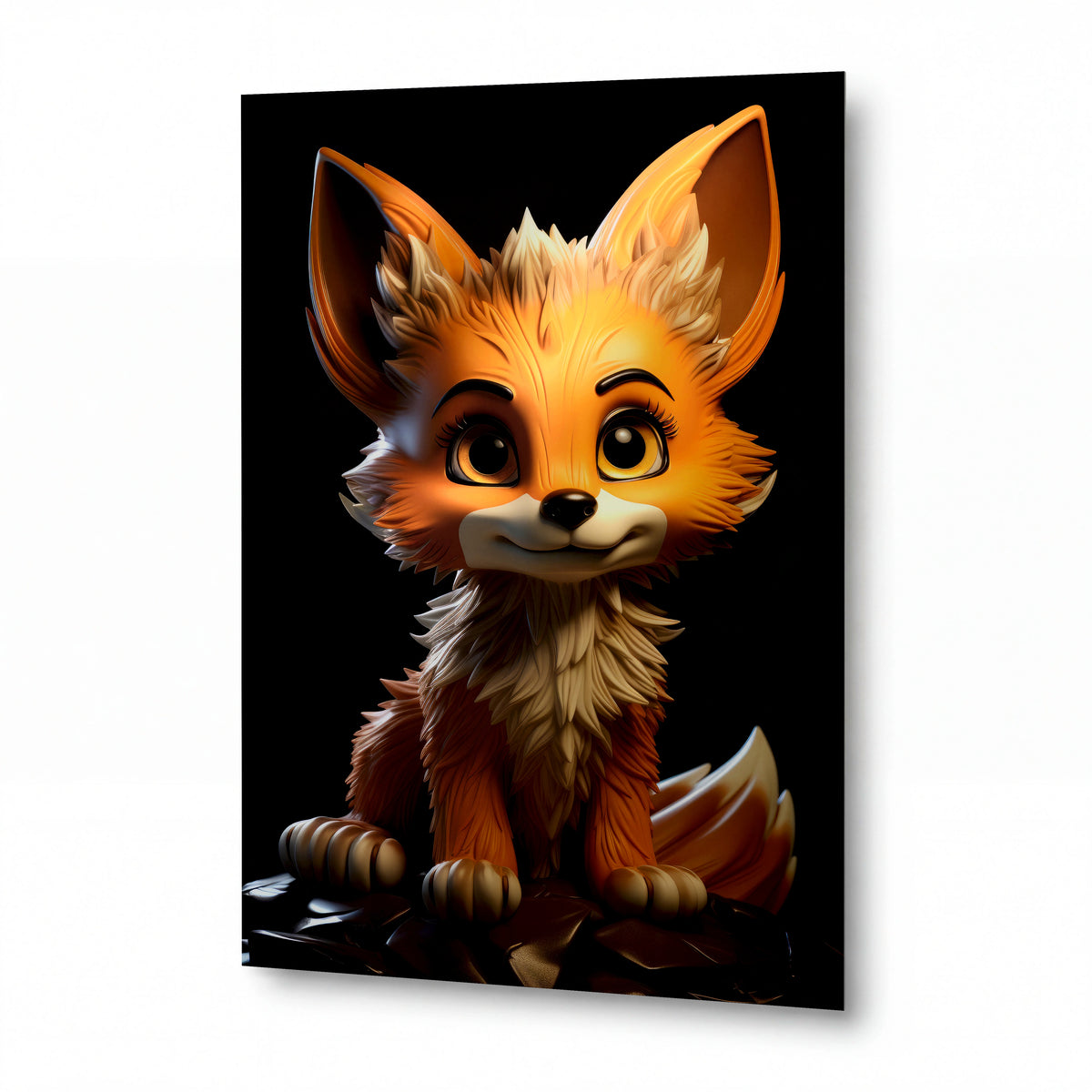 Obraz Usměvavé lištičí mládě s jantarovými očima — hliníkový obraz s vysokým leskem