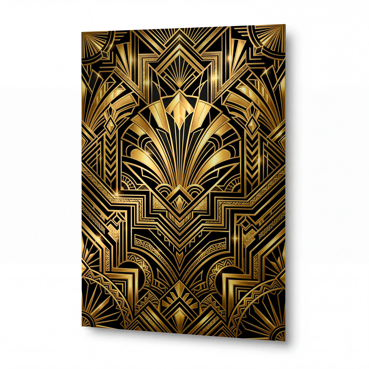 Obraz Zlaté vějíře art deco — lesklý kovový obraz