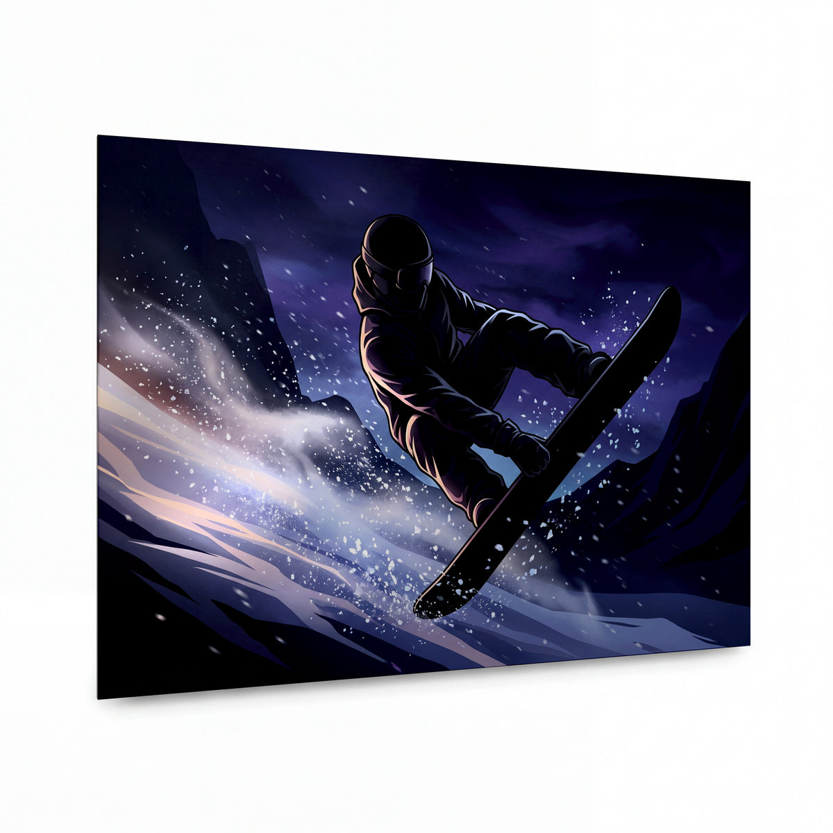 Obraz Snowboardista v překonání gravitace — lesklý obraz na hliníku