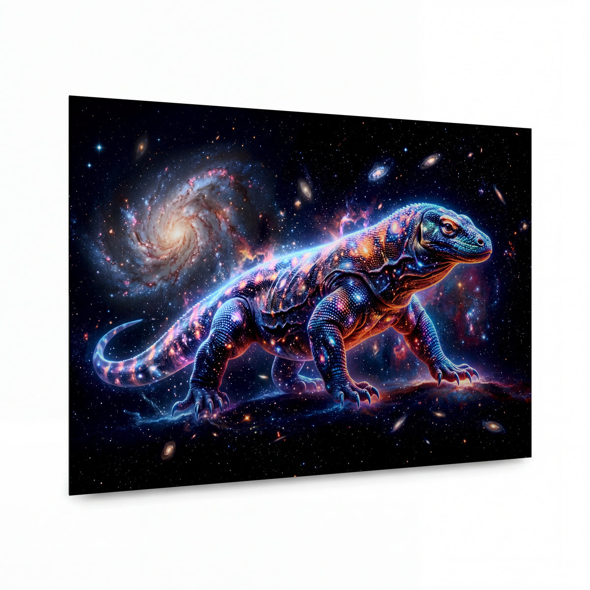 Obraz Kosmický tyranosaurus v hvězdné mlhovině — obraz na kovovém panelu