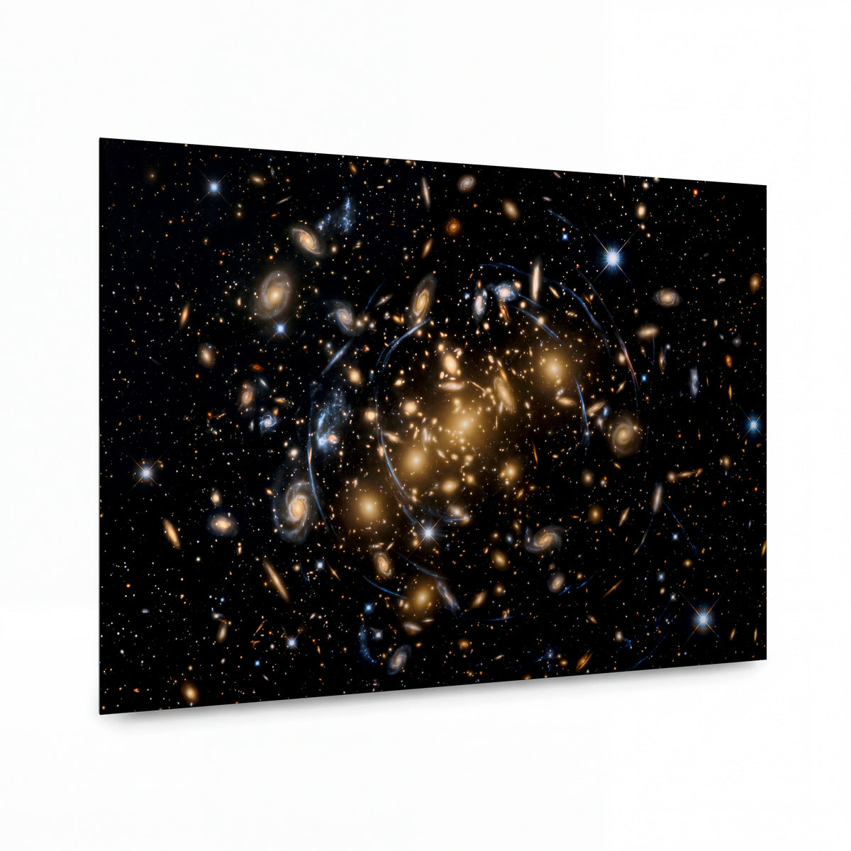 Obraz Gravitační čočka rozervané galaxie — kovový obraz na hliníkovém panelu s vysokým leskem