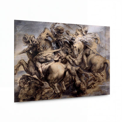 Obraz Leonardo da Vinci — Bitva u Anghiari — reprodukce na lesklém hliníkovém panelu