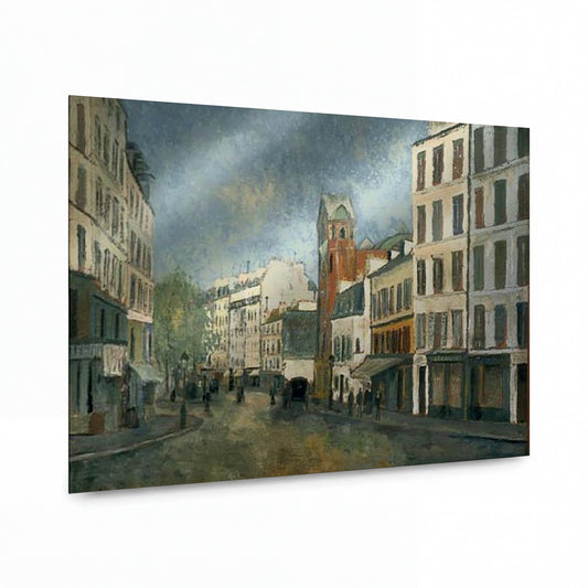 Obraz Maurice Utrillo — Abbesses Street, 1912 — reprodukce na lesklém hliníkovém panelu
