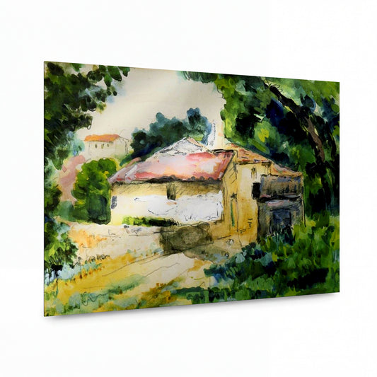 Obraz Paul Cézanne — House in Provence — umělecká reprodukce na hliníku — umělecká reprodukce na hliníku