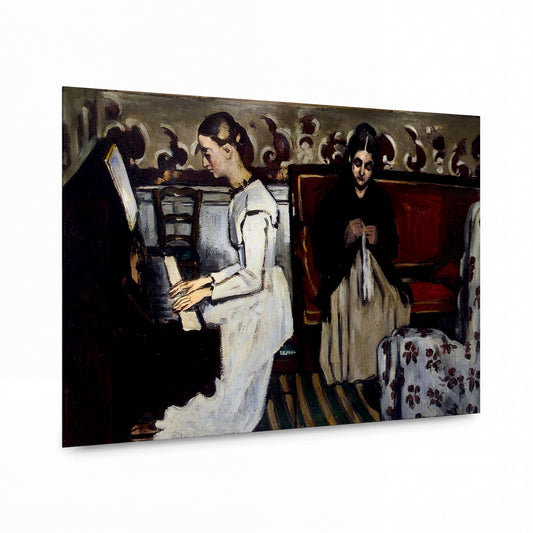 Obraz Paul Cézanne — Young Girl at the Piano - Overture to Tannhauser — reprodukce na lesklém hliníkovém panelu — reprodukce na lesklém hliníkovém panelu