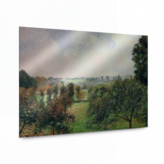 Obraz Camille Pissarro — After the Rain, Autumn, Eragny — hliníkový panel s vysokým leskem