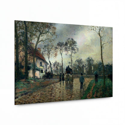 Obraz Camille Pissarro — Diligence at Louveciennes, 1870 — kovový obraz na hliníkovém panelu — kovový obraz na hliníkovém panelu