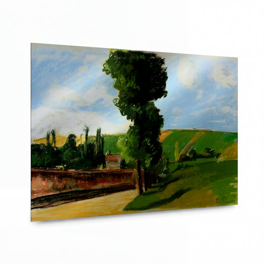 Obraz Camille Pissarro — Landscape at Pontoise 2, 1873 — umělecká reprodukce na hliníku