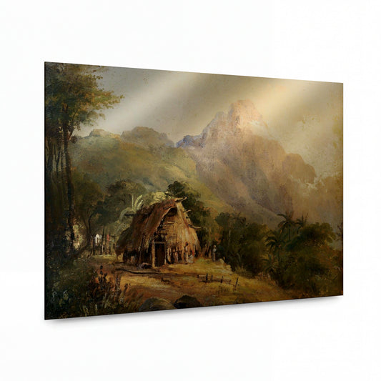 Obraz Camille Pissarro — Landscape in Montagne with the Cabin, Galipan, 1854 — lesklý kovový obraz
