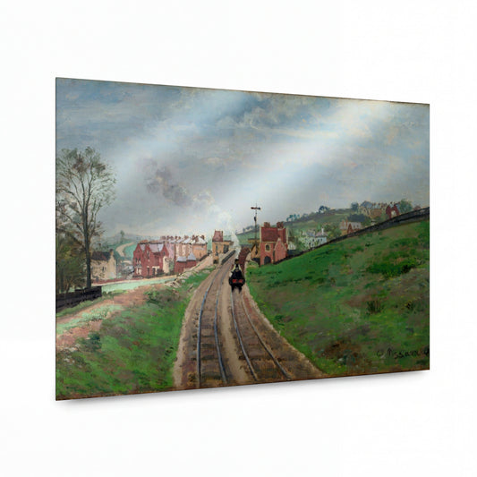 Obraz Camille Pissarro — Lordship Lane Station, Dulwich — kovová reprodukce s vysokým leskem — kovová reprodukce s vysokým leskem