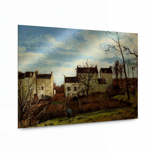 Obraz Camille Pissarro — Spring at Pontoise, 1872 — umělecká reprodukce na hliníku — umělecká reprodukce na hliníku