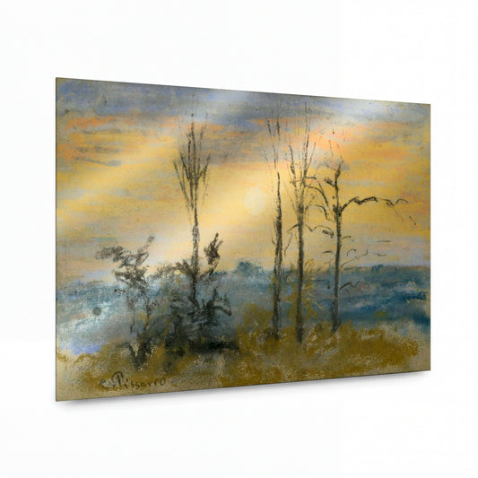 Obraz Camille Pissarro — Sunset — hliníkový panel s vysokým leskem — hliníkový panel s vysokým leskem