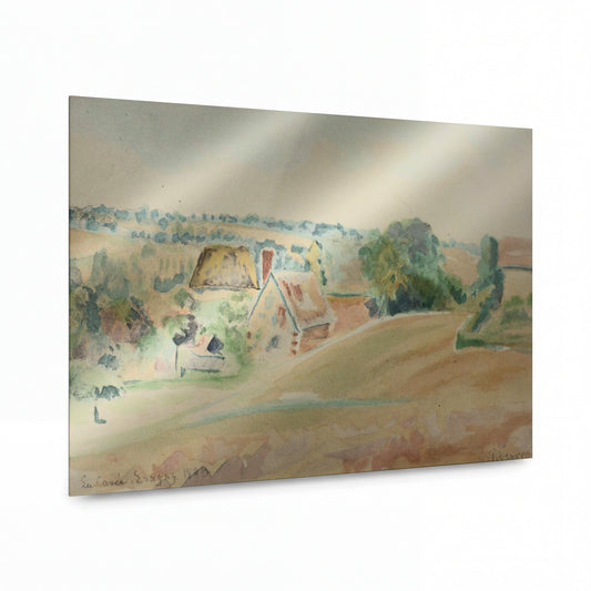 Obraz Camille Pissarro — The Road at Eragny — reprodukce na kovovém panelu s vysokým leskem