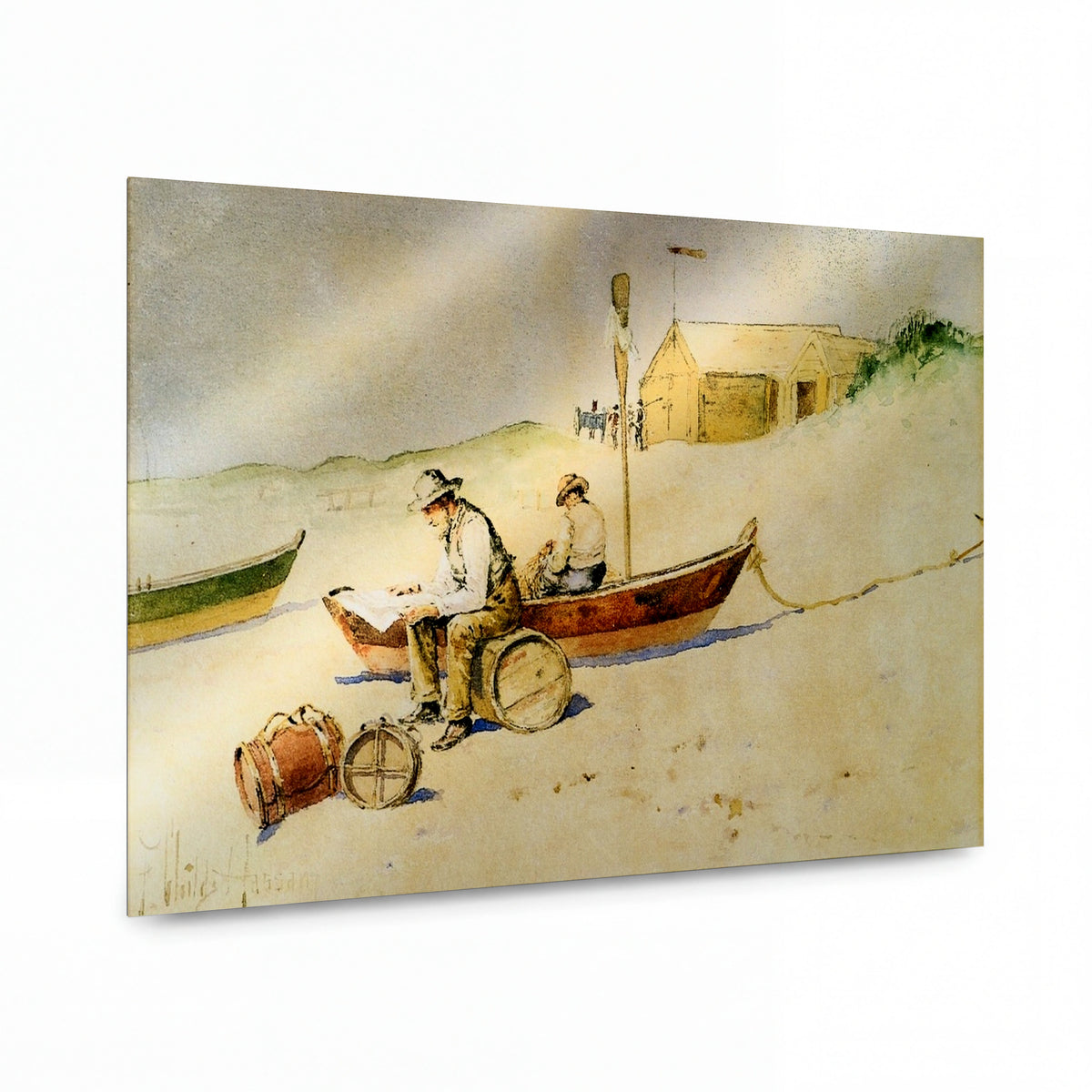 Obraz Frederick Childe Hassam — Idle Hours — prémiová reprodukce na kovovém panelu — prémiová reprodukce na kovovém panelu