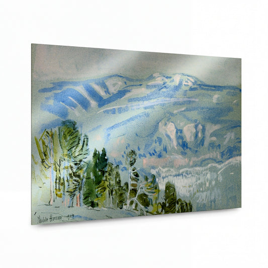 Obraz Frederick Childe Hassam — Looking towards Mount Adams from Mount Hood — kovový obraz s vysokým leskem — kovový obraz s vysokým leskem