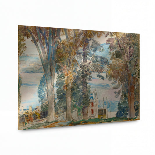 Obraz Frederick Childe Hassam — Newburgh, New York, 1914 — kovový obraz na hliníkovém panelu — kovový obraz na hliníkovém panelu