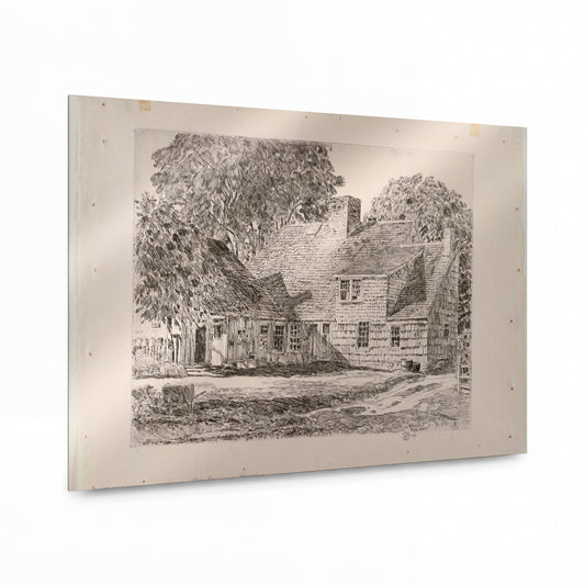 Obraz Frederick Childe Hassam — Old Dominy House, Easthampton — prémiová reprodukce na kovovém panelu — prémiová reprodukce na kovovém panelu