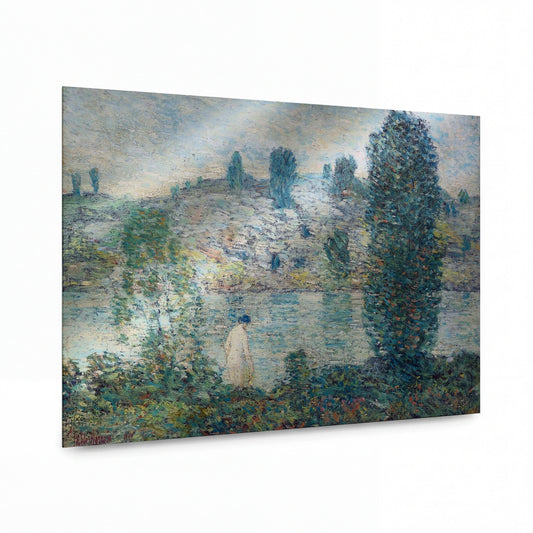 Obraz Frederick Childe Hassam — Summer Afternoon, 1917 — reprodukce na kovovém panelu s vysokým leskem