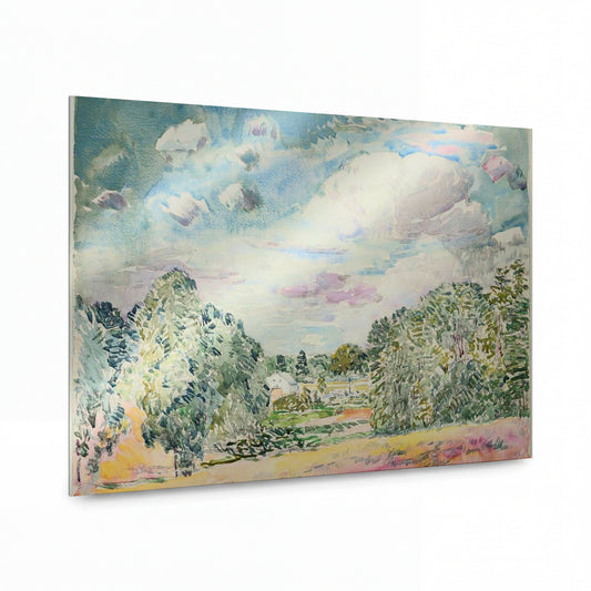 Obraz Frederick Childe Hassam — The Knolls, New Hampshire — lesklý kovový obraz