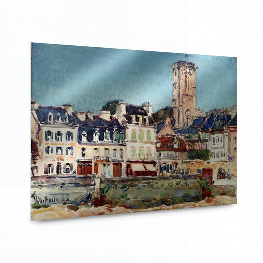 Obraz Frederick Childe Hassam — The Quay, Lannion, 1910 — kovový obraz s vysokým leskem