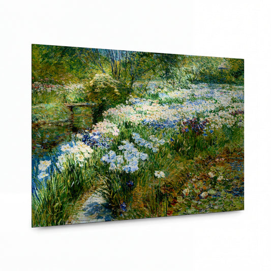 Obraz Frederick Childe Hassam — The Water Garden — kovový obraz na hliníkovém panelu — kovový obraz na hliníkovém panelu