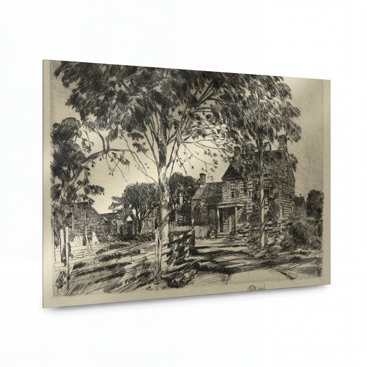 Obraz Frederick Childe Hassam — Walt Whitman's House — prémiová reprodukce na kovovém panelu — prémiová reprodukce na kovovém panelu