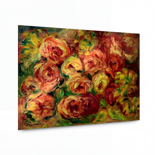Obraz Pierre-Auguste Renoir — Armful of Roses — luxusní reprodukce na kovu — luxusní reprodukce na kovu