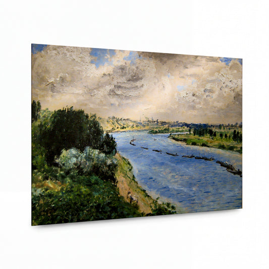 Obraz Renoir — Barges on the Seine — luxusní reprodukce na kovu — luxusní reprodukce na kovu
